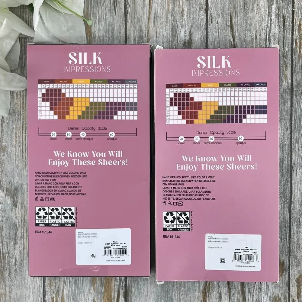 Silk Impressions Shimmer Sheer Pantyhose Stockings Sheer 2, 2-Packs XXXL
